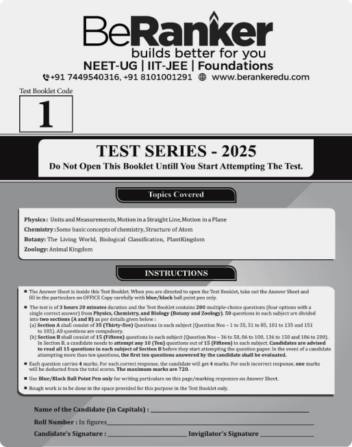 50 detailed mock tests for NEET JEE preparation